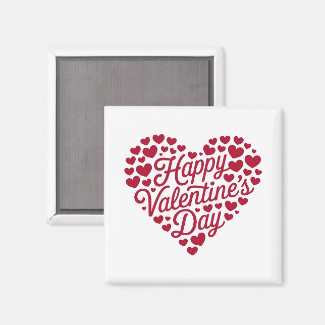 Glad Alla Hjärtans Dag Hjärtans Dag Kärlek Hjärtan Magnet (Front/Back)