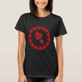 Glad Alla Hjärtans Dag Hjärtat Röd T-Shirt
