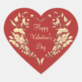 Glad Alla hjärtans dag Hjärtformat Klistermärke