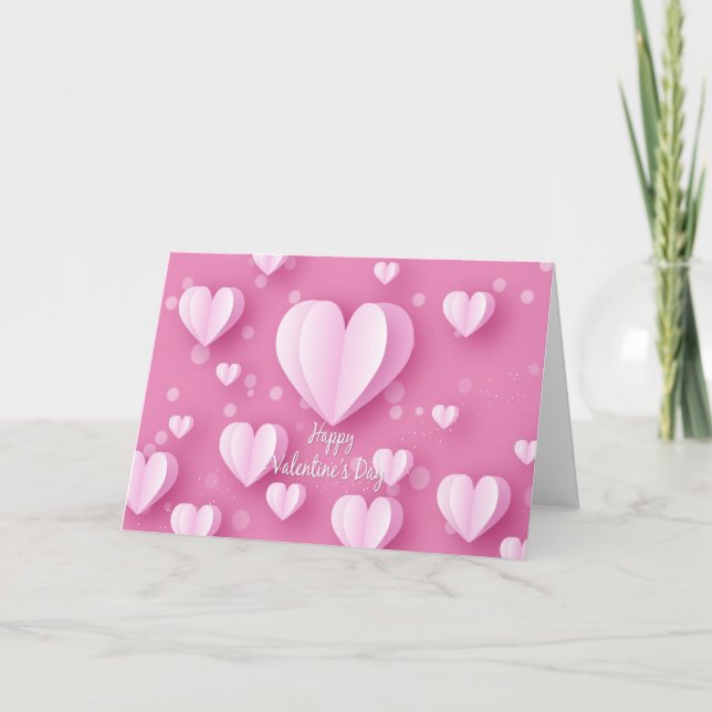 Glad Alla Hjärtans Dag - Hjärtluftballonger 3 Helgkort (Framsida)