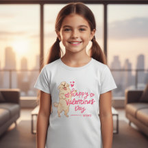 Glad Alla hjärtans dag Hund T-shirt | Söt Valp Kär