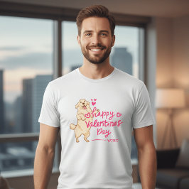 Glad Alla hjärtans dag Hund T-shirt | Söt Valp Kär