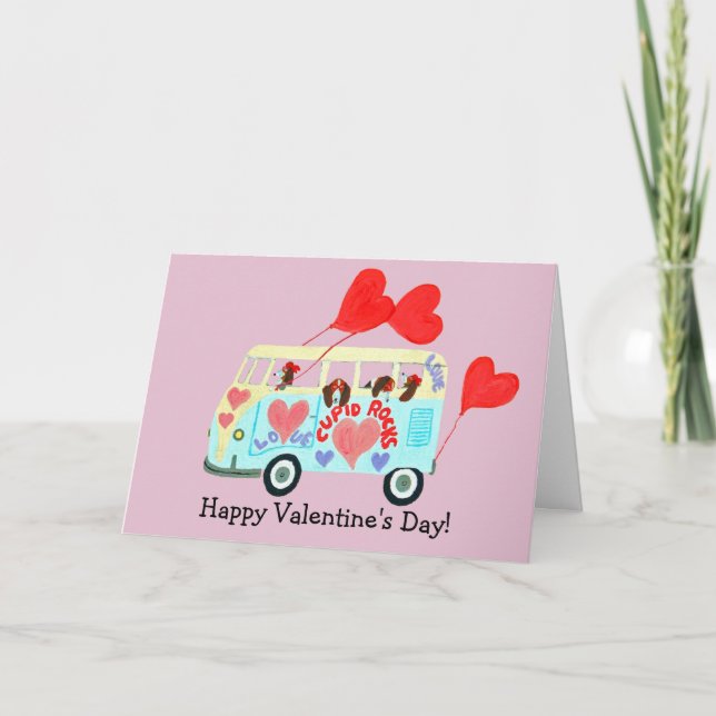 Glad Alla Hjärtans Dag Hundvalsk kort (Framsida)