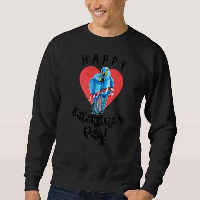 Glad Alla hjärtans dag Hyacint Macaws Lång Ärmad Tröja (Framsida)