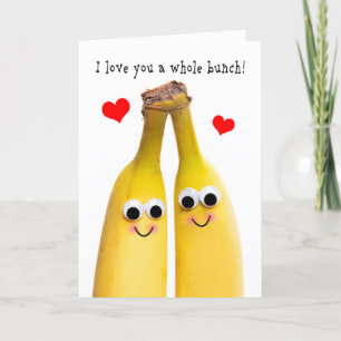 Glad Alla hjärtans dag Jag älskar dig Banana Humor Helgkort