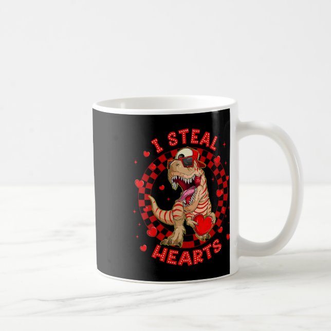 Glad Alla Hjärtans Dag Jag Stjäl Hjärtslag Trex Ro Kaffemugg (Höger)