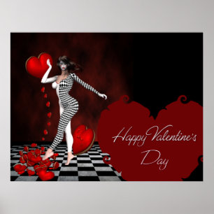 Glad Alla hjärtans dag - Jester Fantasy Print Poster