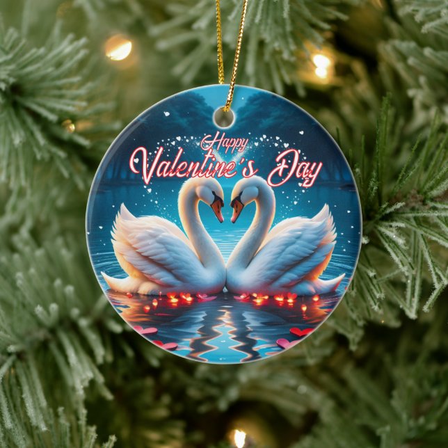 Glad Alla hjärtans dag Julgransprydnad Keramik (Träd)