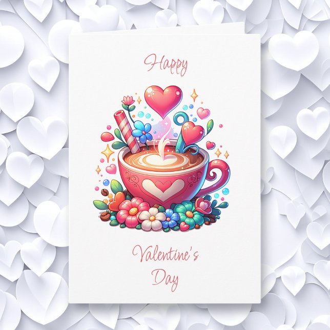 Glad Alla hjärtans dag | Kaffe och hjärter Kort (Skapare uppladdad)