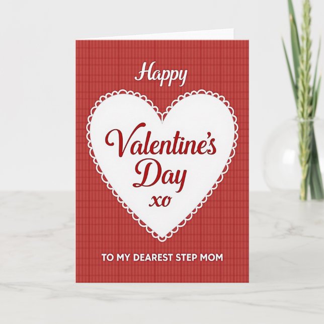 Glad Alla Hjärtans Dag Kära Styv mamma-kort Kort (Framsida)
