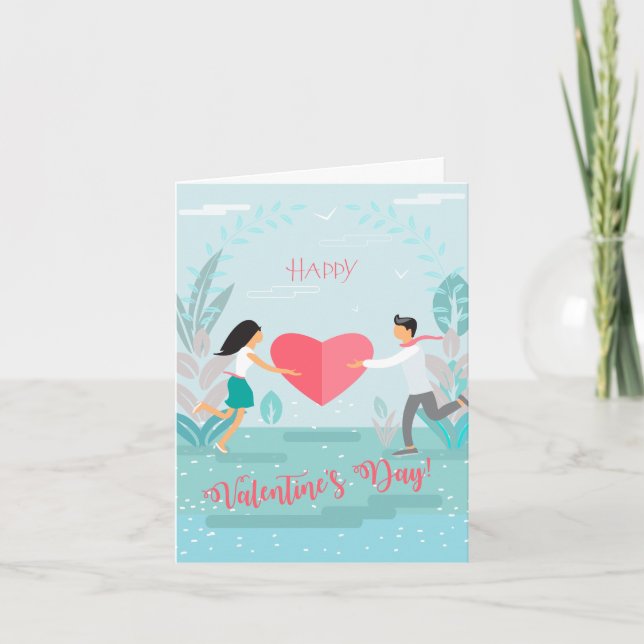 Glad Alla hjärtans dag "Kärlek är i luften!" Helgkort (Framsida)