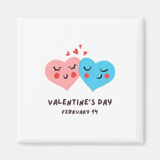 Glad Alla hjärtans dag - Kärlek Bilder Funny Magnet (Framsidan)
