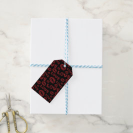 Glad Alla Hjärtans Dag Kärlek Elegant Röd &Svart Presentetikett