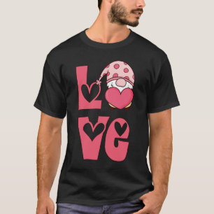 Glad Alla hjärtans dag Kärlek Gnome Graphic Cute T Shirt