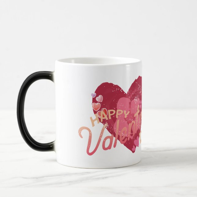Glad Alla hjärtans dag - kärlek och kramar Magisk Mugg (Vänster)