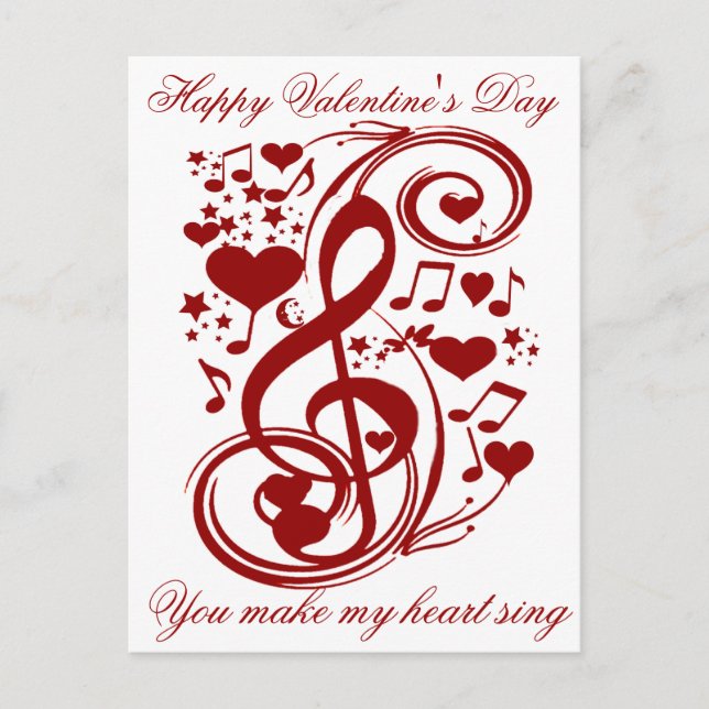 Glad Alla hjärtans dag, Kärlek_Postcard Helg Vykort (Framsida)