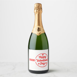 Glad Alla hjärtans dag Kärlek-Vin-märkning med gni