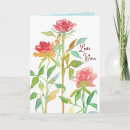 Glad Alla hjärtans dag Kärlek You Röd ros Kort