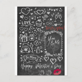 Glad Alla hjärtans dag - Kärlekskritskrift Vykort