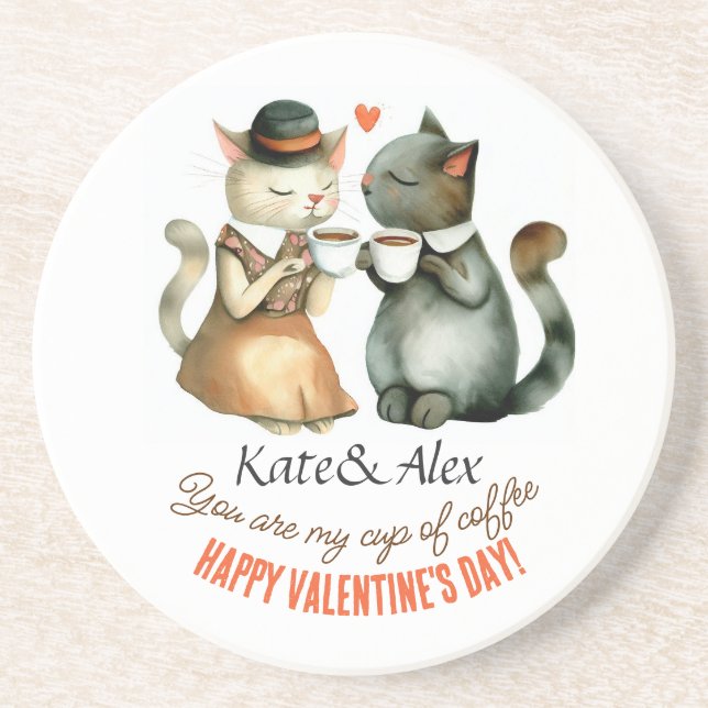 Glad Alla hjärtans dag-katter Underlägg (Framsidan)