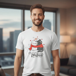 Glad Alla hjärtans dag Katttröja | Söta Katter Par T Shirt