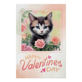 Glad Alla hjärtans dag Kitten Peach Ro Perfect Poster