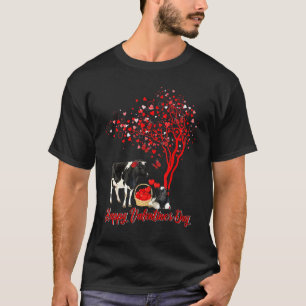 Glad Alla Hjärtans Dag Ko Fjäril Hjärtat Trädpar T Shirt