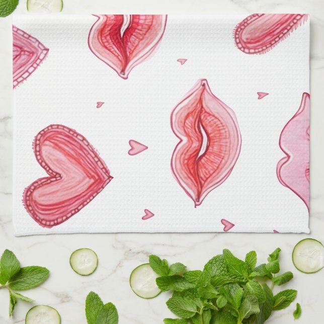 Glad Alla hjärtans dag! Kökshandduk (Vikta)