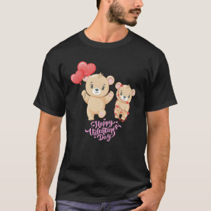 Glad Alla hjärtans dag, kute och hjärtan Graphi T Shirt