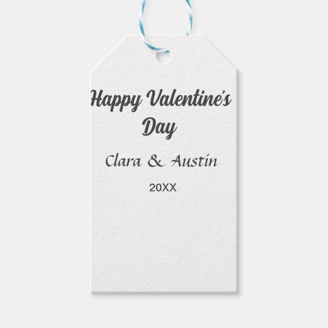 Glad Alla Hjärtans dag Lägg till namn datum enkelt Presentetikett (Framsidan)