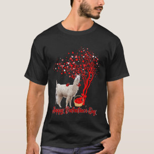 Glad Alla Hjärtans Dag Lama Älskare Fjäril Hjärtat T Shirt