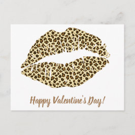 Glad Alla hjärtans dag! Leopard Kiss Vykort