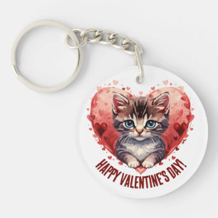 Glad Alla hjärtans dag, lilla Kitten med hjärta