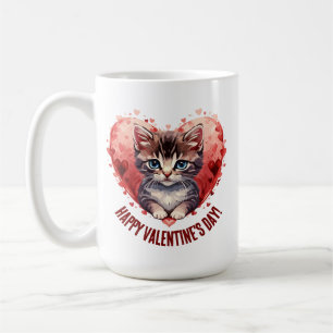 Glad Alla hjärtans dag, lilla Kitten med hjärta Kaffemugg