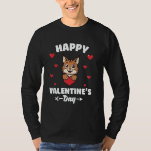 Glad Alla Hjärtans Dag Lodjur Djurfantast Hjärtan T Shirt