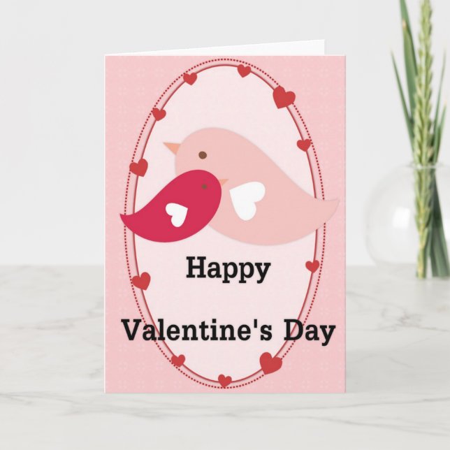 Glad Alla hjärtans dag-Love birds-kort d2 Helgkort (Framsida)