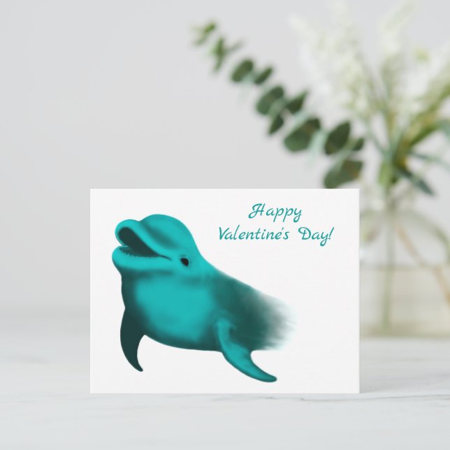 Glad Alla hjärtans dag - Lucky Dolphin Helg Vykort (Stående Fram)