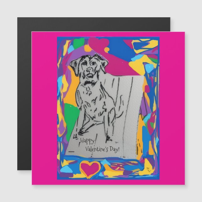 Glad Alla Hjärtans Dag Magnetkort (Fram/baksida)