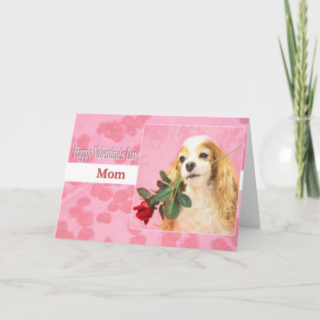 Glad Alla hjärtans dag Mamma med Hund och Ro Helgkort (Framsida)