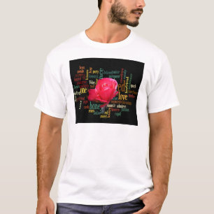 Glad Alla hjärtans dag med Elegant Röd ros Tee Shirt