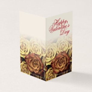 Glad Alla hjärtans dag med gul Rosenbouquet Kort
