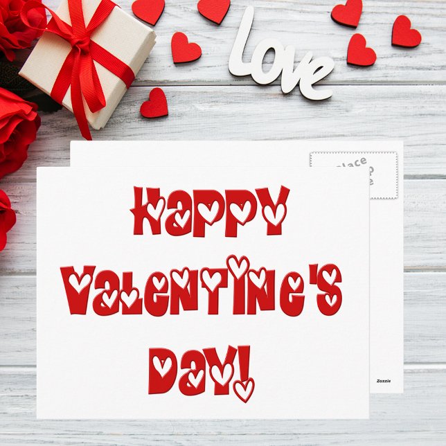 Glad Alla hjärtans dag med hjärtan Helg Vykort (Happy Valentine's Day with Hearts Holiday Postcard)