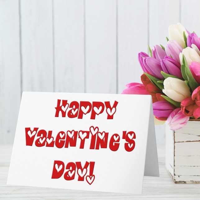 Glad Alla hjärtans dag med hjärtan Helgkort (Happy Valentine's Day with Hearts Holiday Card)
