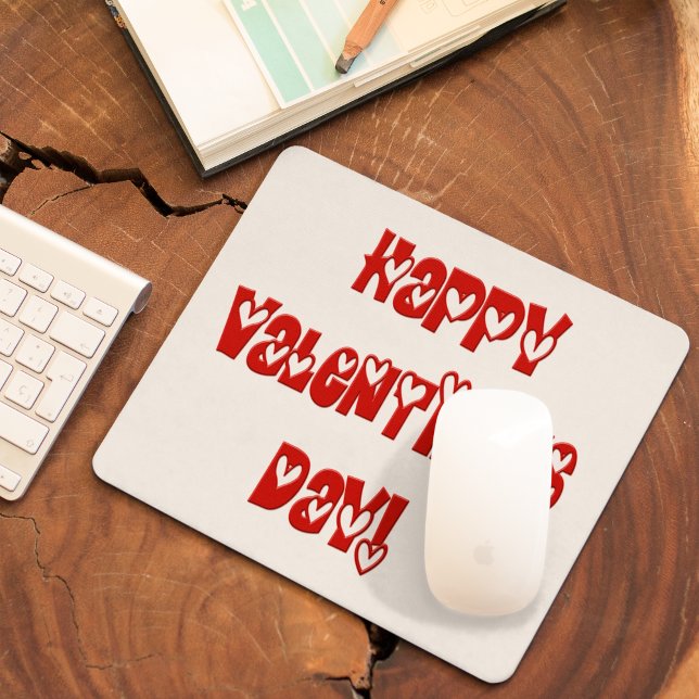 Glad Alla hjärtans dag med hjärtan Musmatta (Happy Valentine's Day with Hearts Mouse Pad)