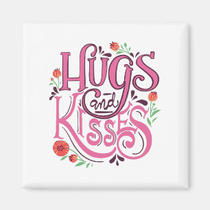 Glad Alla hjärtans dag med Hugs och Kisses Magnet
