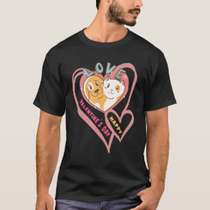 Glad Alla hjärtans dag med Hund och Kärlek hjärta T Shirt