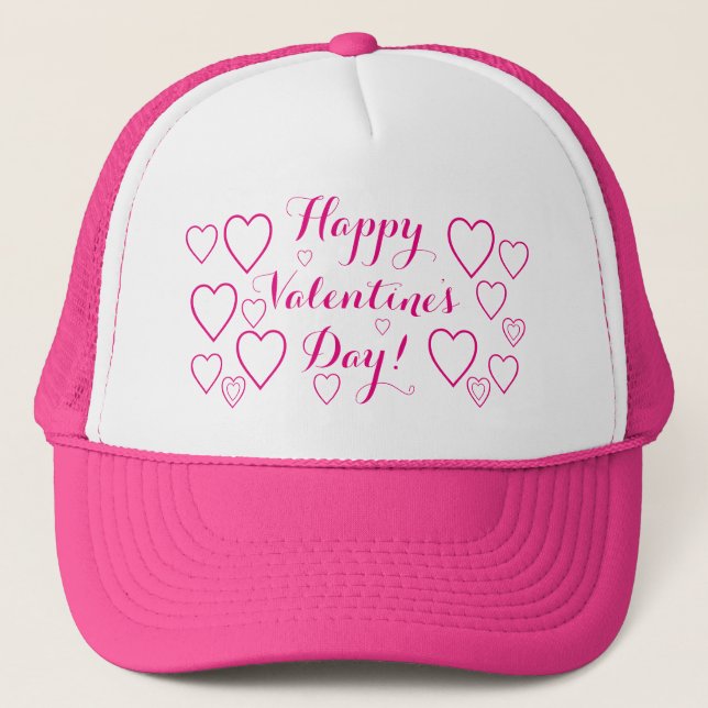 Glad Alla hjärtans dag med Rosa Hearts Keps (Framsida)