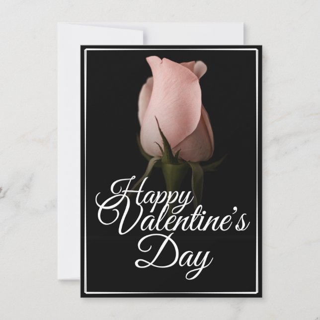 Glad Alla hjärtans dag med rosa ros (Framsida)