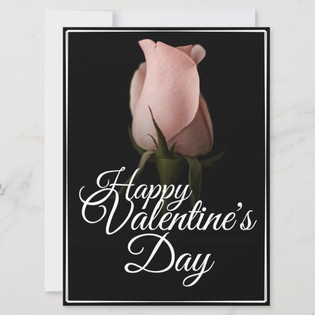 Glad Alla hjärtans dag med rosa ros (Framsida)