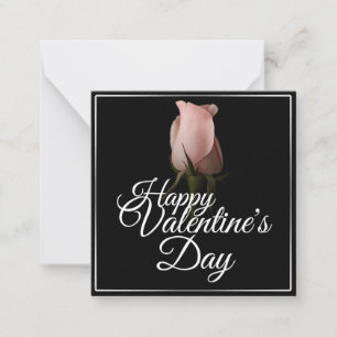 Glad Alla hjärtans dag med rosa ros Anteckningskort